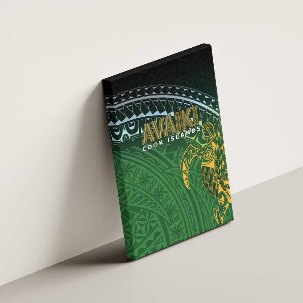 Cook Islands Rugby Kuki Avaiki Canvas Wall Art Tribal Turtle - Polynesian Pride