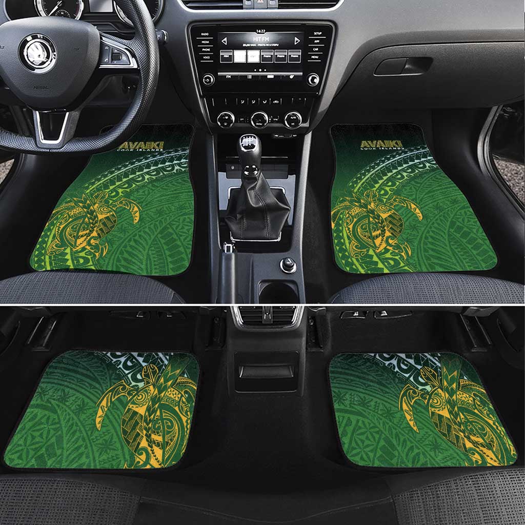 Cook Islands Rugby Kuki Avaiki Car Mats Tribal Turtle - Polynesian Pride