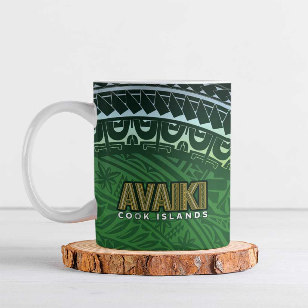 Cook Islands Rugby Kuki Avaiki Ceramic Mug Tribal Turtle - Polynesian Pride