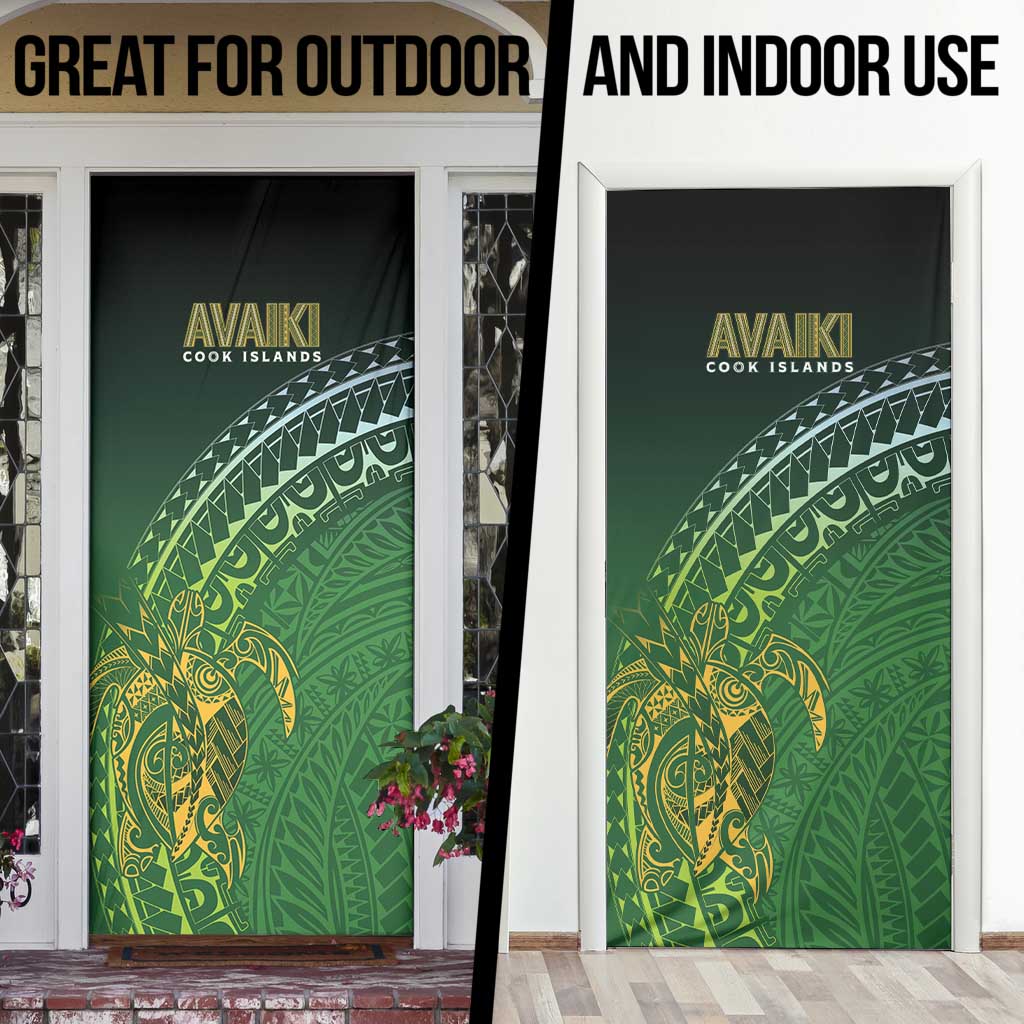 Cook Islands Rugby Kuki Avaiki Door Cover Tribal Turtle - Polynesian Pride