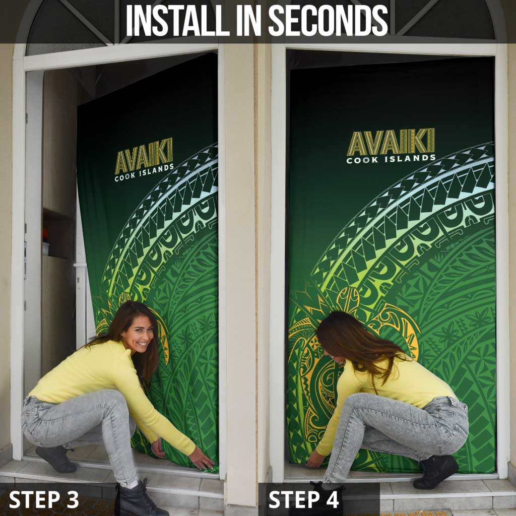 Cook Islands Rugby Kuki Avaiki Door Cover Tribal Turtle - Polynesian Pride