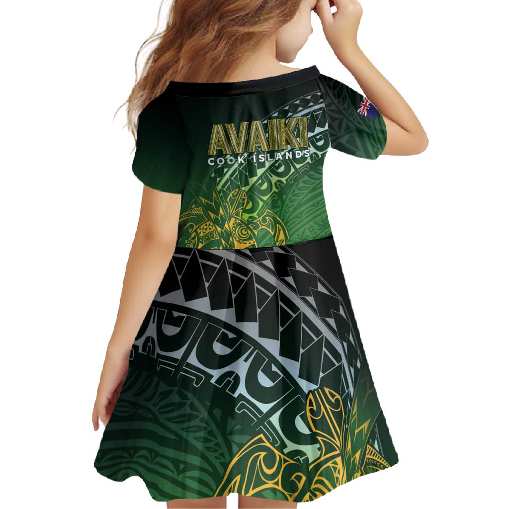 Cook Islands Rugby Kuki Avaiki Family Matching Long Sleeve Bodycon Dress and Hawaiian Shirt Tribal Turtle - Polynesian Pride