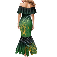 Cook Islands Rugby Kuki Avaiki Family Matching Mermaid Dress and Hawaiian Shirt Tribal Turtle - Polynesian Pride