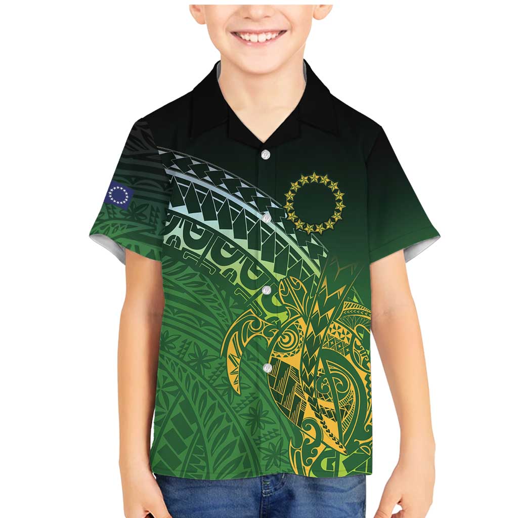 Cook Islands Rugby Kuki Avaiki Family Matching Mermaid Dress and Hawaiian Shirt Tribal Turtle - Polynesian Pride
