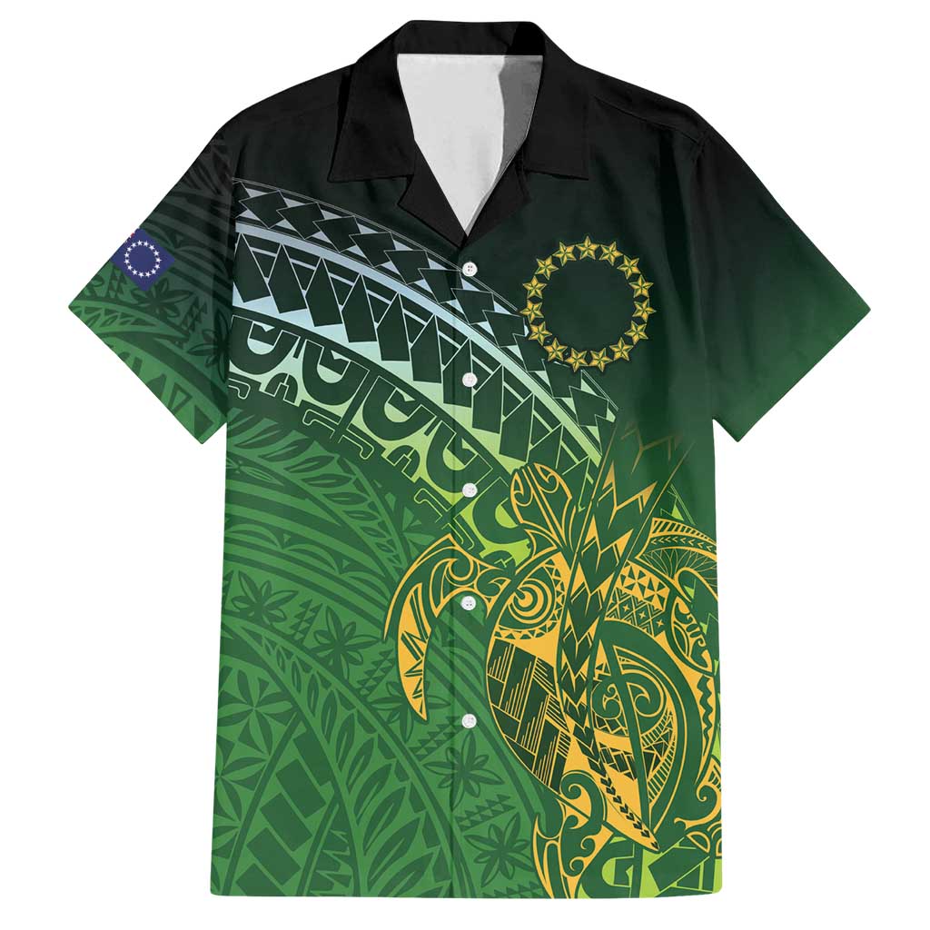 Cook Islands Rugby Kuki Avaiki Family Matching Off Shoulder Maxi Dress and Hawaiian Shirt Tribal Turtle - Polynesian Pride