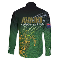 Cook Islands Rugby Kuki Avaiki Family Matching Off Shoulder Maxi Dress and Hawaiian Shirt Tribal Turtle - Polynesian Pride