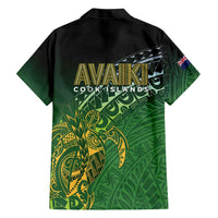 Cook Islands Rugby Kuki Avaiki Family Matching Short Sleeve Bodycon Dress and Hawaiian Shirt Tribal Turtle - Polynesian Pride