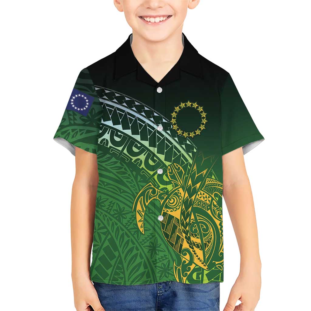 Cook Islands Rugby Kuki Avaiki Family Matching Tank Maxi Dress and Hawaiian Shirt Tribal Turtle - Polynesian Pride