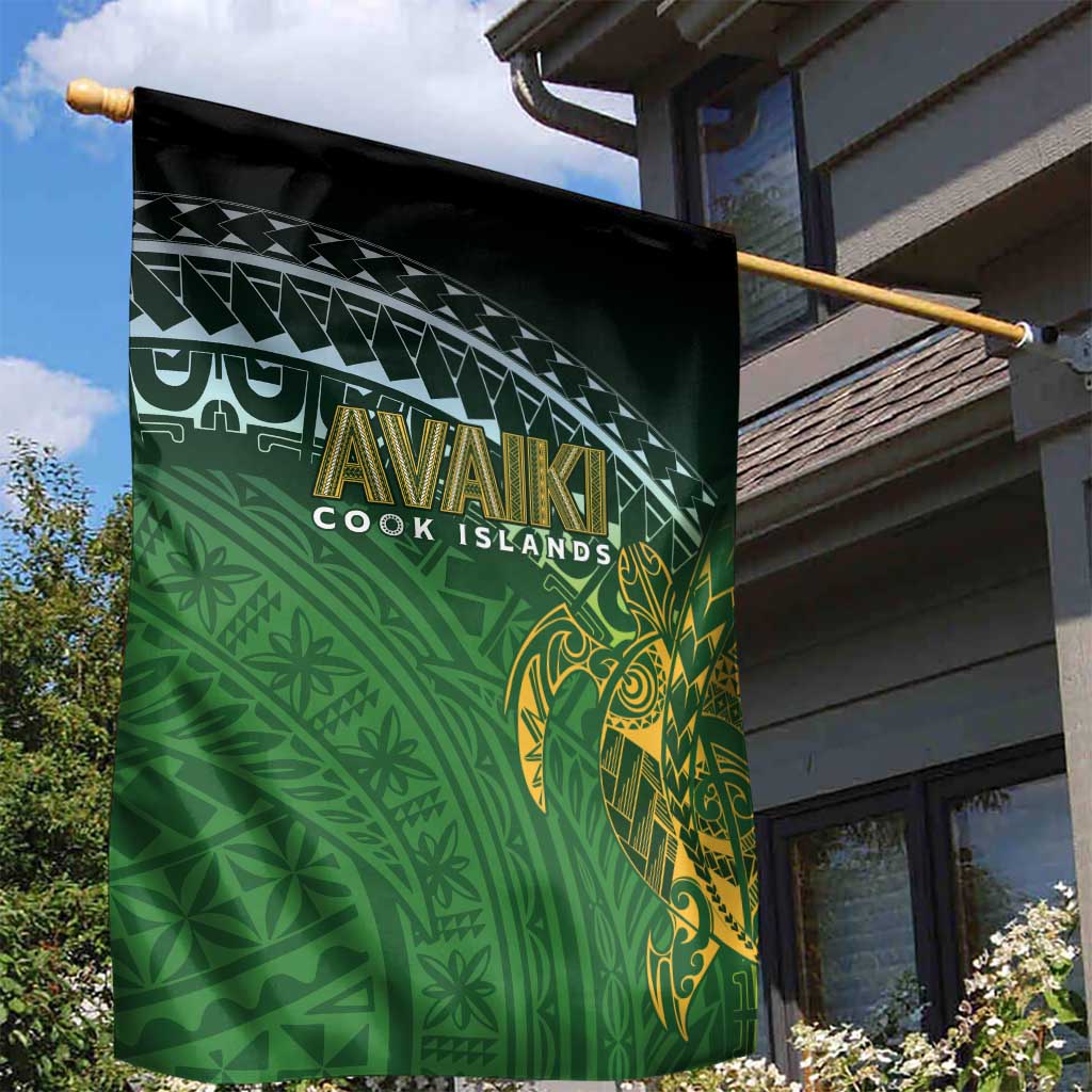 Cook Islands Rugby Kuki Avaiki Garden Flag Tribal Turtle - Polynesian Pride