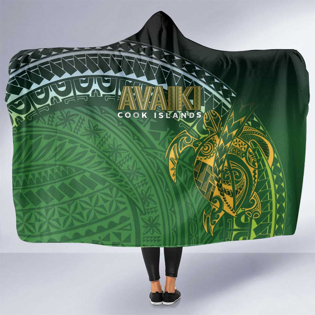 Cook Islands Rugby Kuki Avaiki Hooded Blanket Tribal Turtle - Polynesian Pride