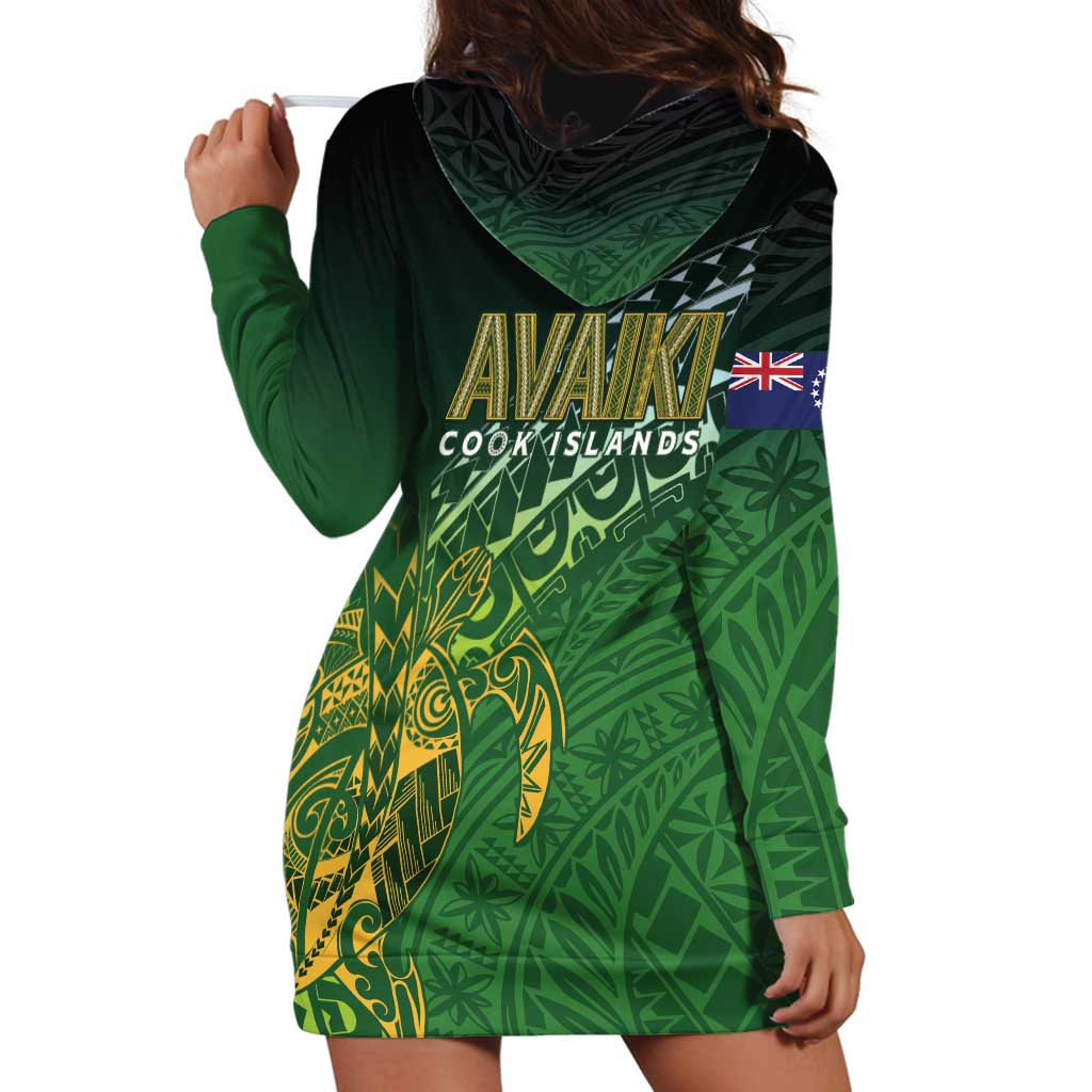 Cook Islands Rugby Kuki Avaiki Hoodie Dress Tribal Turtle - Polynesian Pride