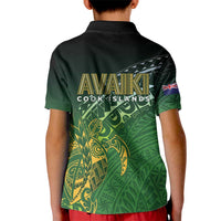 Cook Islands Rugby Kuki Avaiki Kid Polo Shirt Tribal Turtle - Polynesian Pride