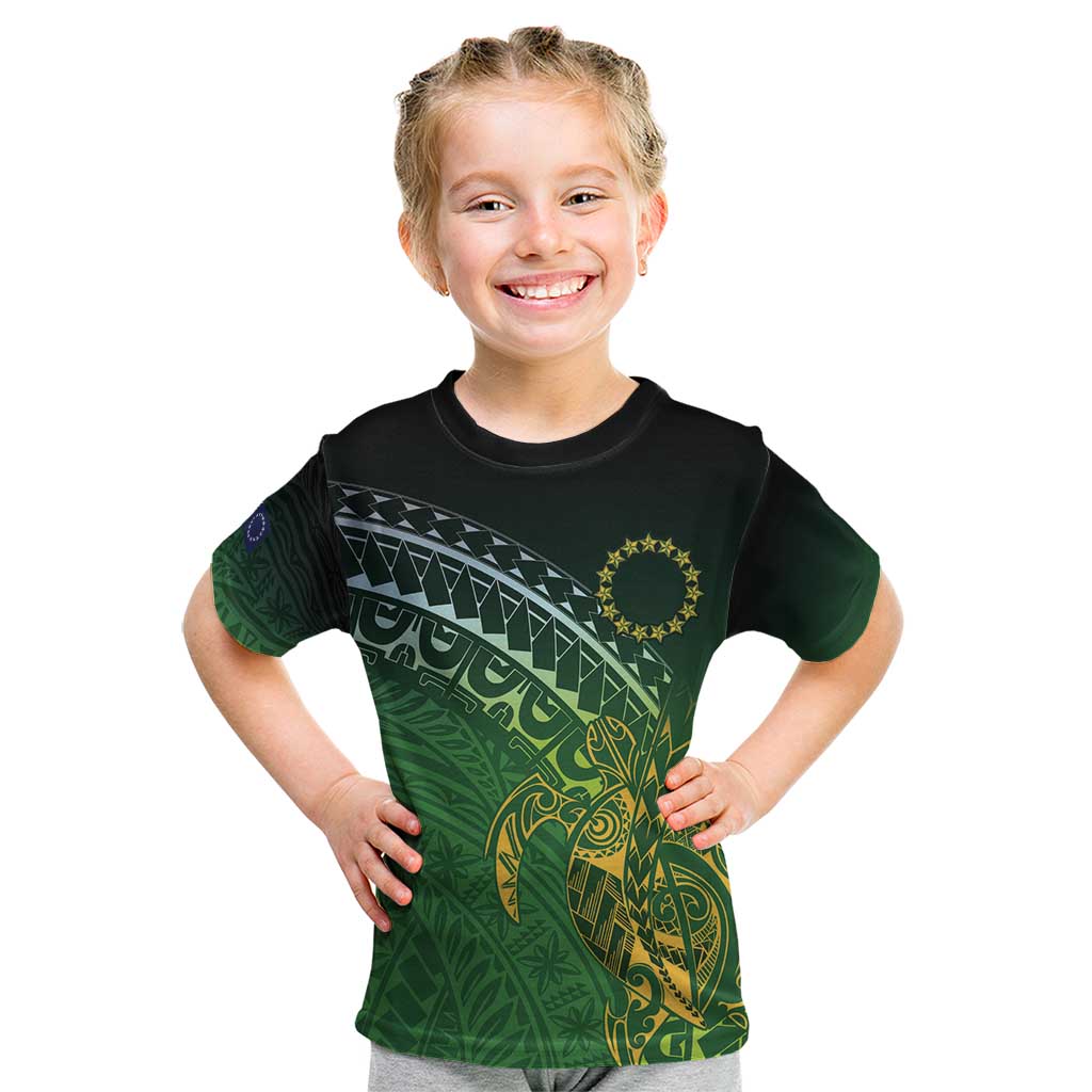Cook Islands Rugby Kuki Avaiki Kid T Shirt Tribal Turtle - Polynesian Pride