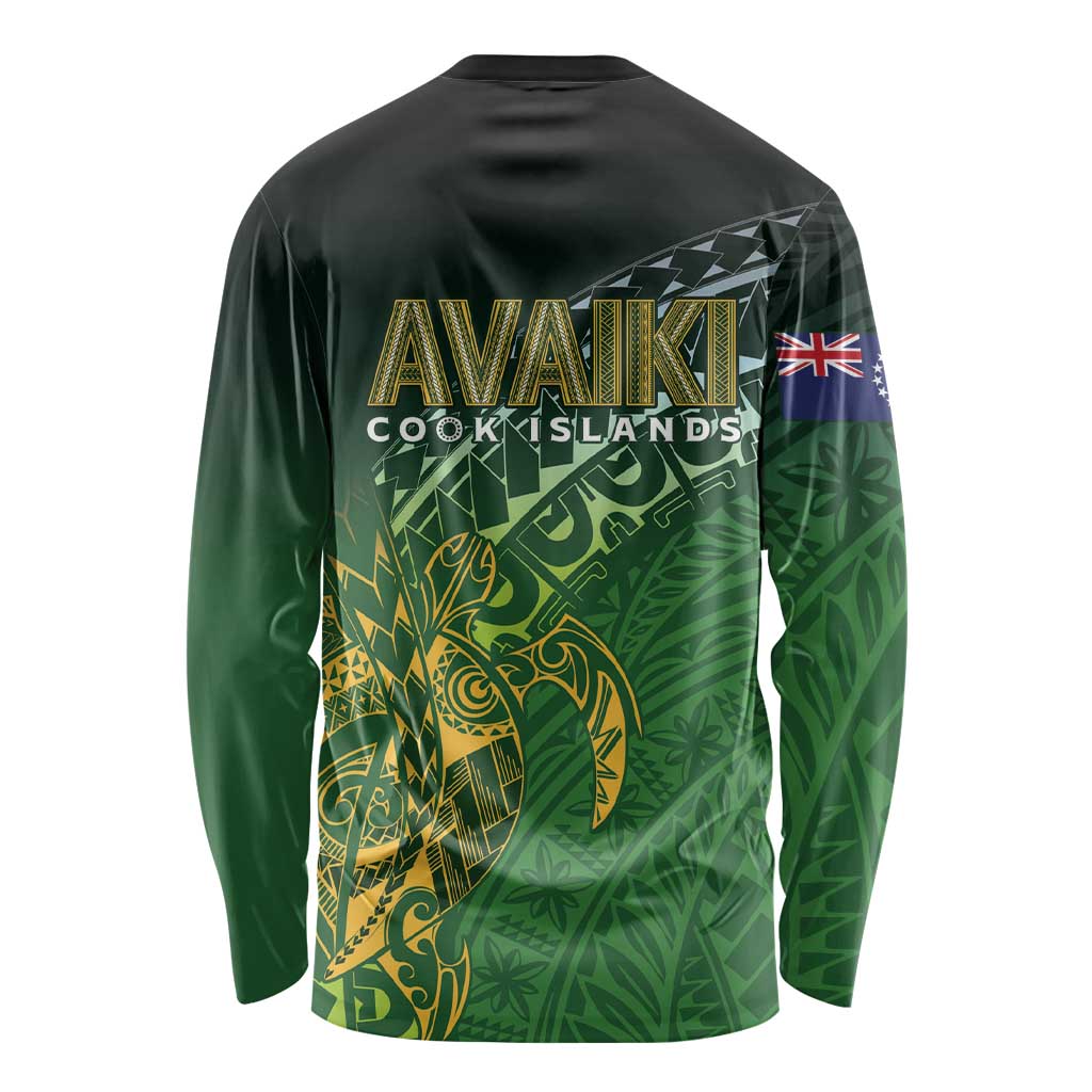 Cook Islands Rugby Kuki Avaiki Long Sleeve Shirt Tribal Turtle - Polynesian Pride