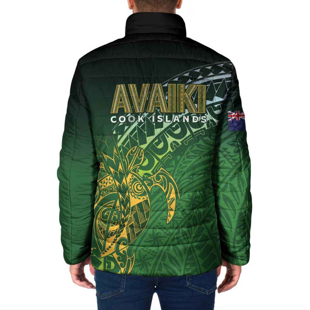 Cook Islands Rugby Kuki Avaiki Padded Jacket Tribal Turtle - Polynesian Pride