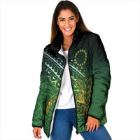 Cook Islands Rugby Kuki Avaiki Padded Jacket Tribal Turtle - Polynesian Pride