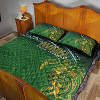 Cook Islands Rugby Kuki Avaiki Quilt Bed Set Tribal Turtle - Polynesian Pride