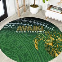 Cook Islands Rugby Kuki Avaiki Round Carpet Tribal Turtle - Polynesian Pride