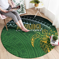 Cook Islands Rugby Kuki Avaiki Round Carpet Tribal Turtle - Polynesian Pride