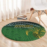 Cook Islands Rugby Kuki Avaiki Round Carpet Tribal Turtle - Polynesian Pride
