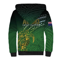 Cook Islands Rugby Kuki Avaiki Sherpa Hoodie Tribal Turtle - Polynesian Pride