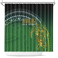 Cook Islands Rugby Kuki Avaiki Shower Curtain Tribal Turtle - Polynesian Pride