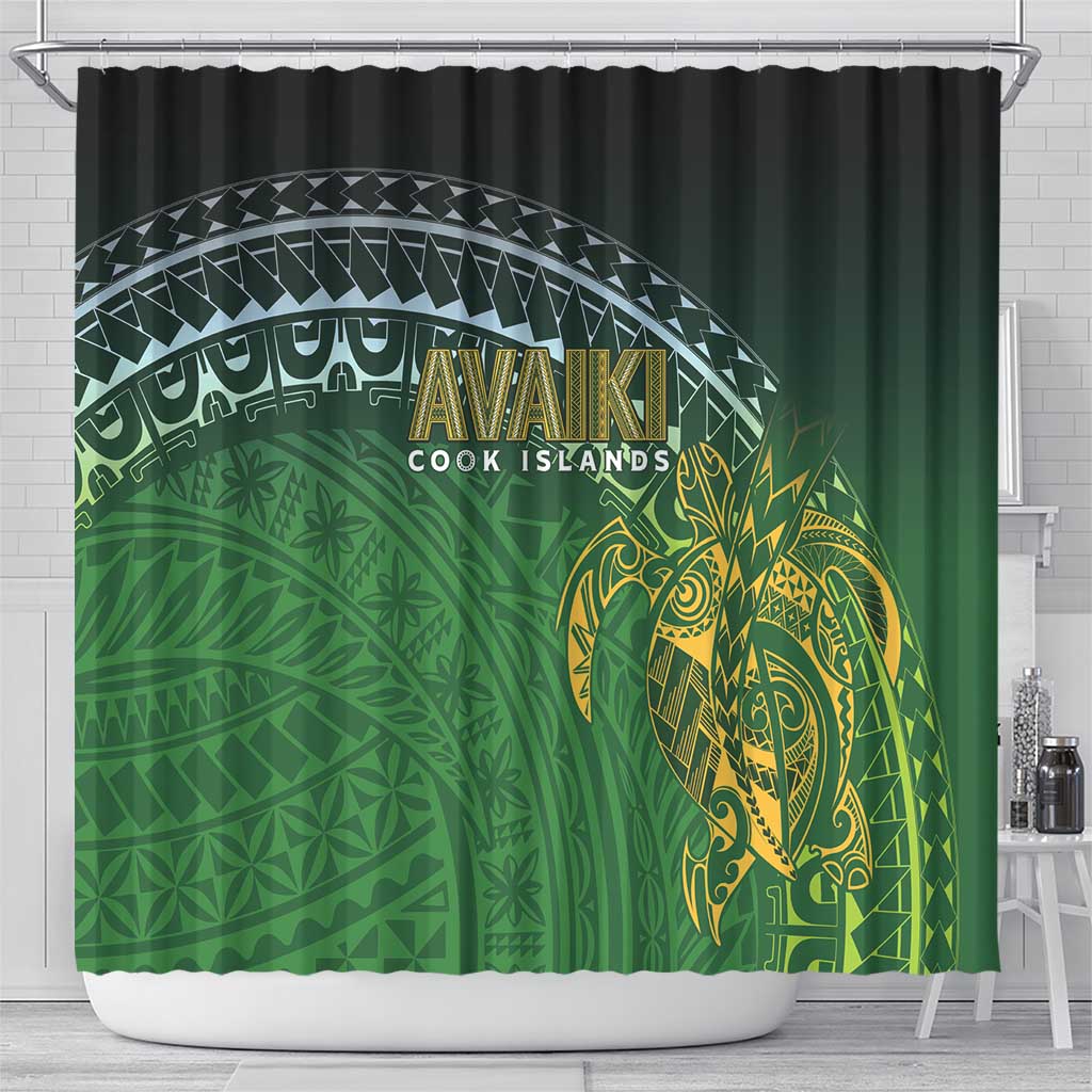 Cook Islands Rugby Kuki Avaiki Shower Curtain Tribal Turtle - Polynesian Pride
