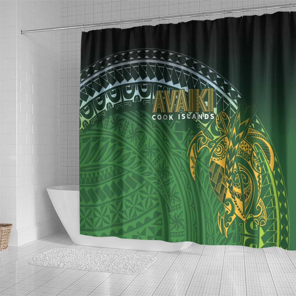 Cook Islands Rugby Kuki Avaiki Shower Curtain Tribal Turtle - Polynesian Pride