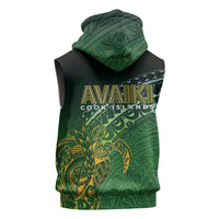 Cook Islands Rugby Kuki Avaiki Sleeveless Hoodie Tribal Turtle - Polynesian Pride