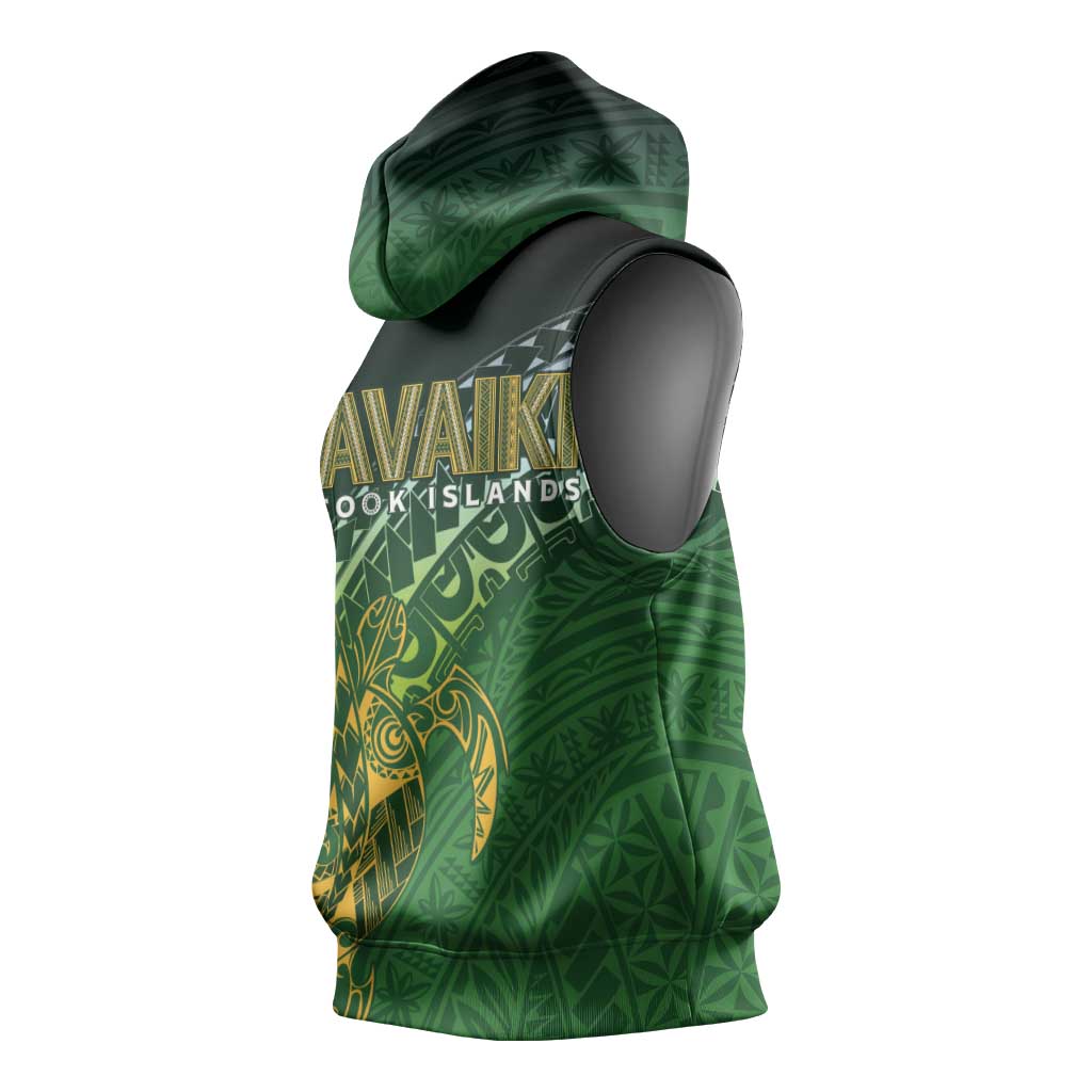 Cook Islands Rugby Kuki Avaiki Sleeveless Hoodie Tribal Turtle - Polynesian Pride