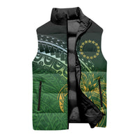 Cook Islands Rugby Kuki Avaiki Sleeveless Puffer Jacket Tribal Turtle - Polynesian Pride