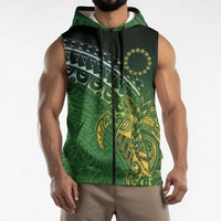 Cook Islands Rugby Kuki Avaiki Sleeveless Zip Hoodie Tribal Turtle - Polynesian Pride