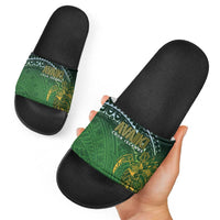 Cook Islands Rugby Kuki Avaiki Slide Sandals Tribal Turtle - Polynesian Pride
