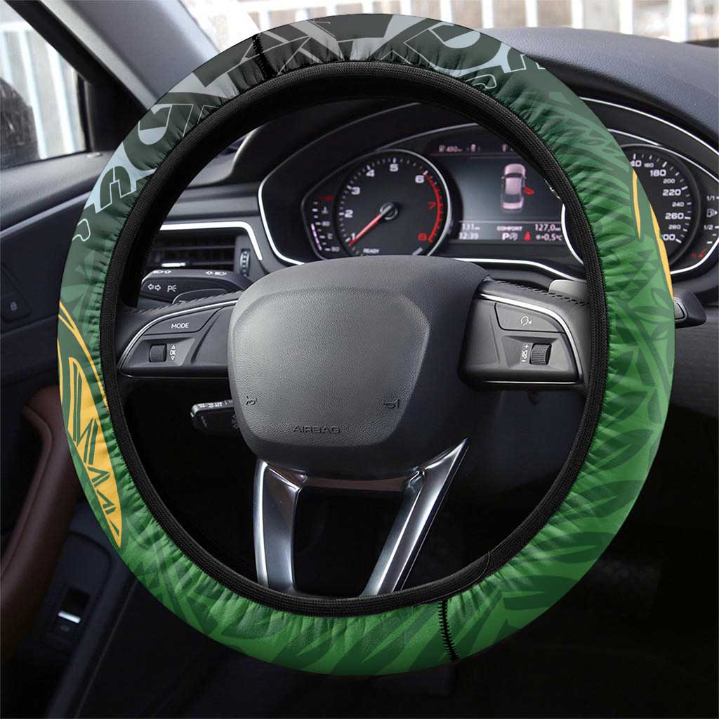 Cook Islands Rugby Kuki Avaiki Steering Wheel Cover Tribal Turtle - Polynesian Pride