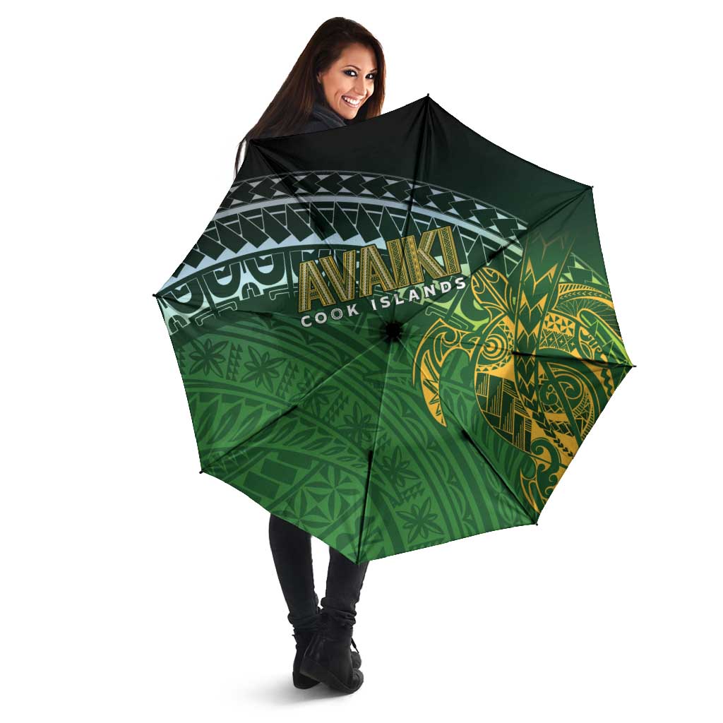 Cook Islands Rugby Kuki Avaiki Umbrella Tribal Turtle - Polynesian Pride