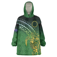 Cook Islands Rugby Kuki Avaiki Wearable Blanket Hoodie Tribal Turtle - Polynesian Pride