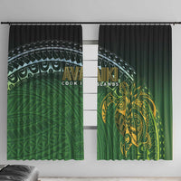 Cook Islands Rugby Kuki Avaiki Window Curtain Tribal Turtle - Polynesian Pride