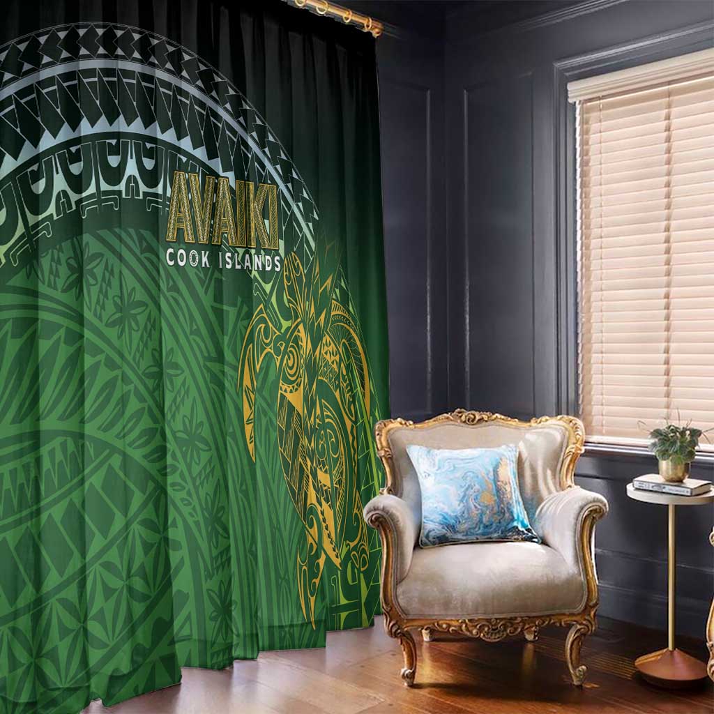 Cook Islands Rugby Kuki Avaiki Window Curtain Tribal Turtle - Polynesian Pride