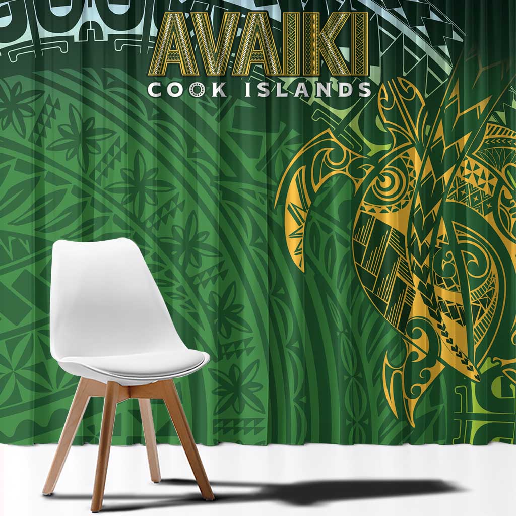 Cook Islands Rugby Kuki Avaiki Window Curtain Tribal Turtle - Polynesian Pride