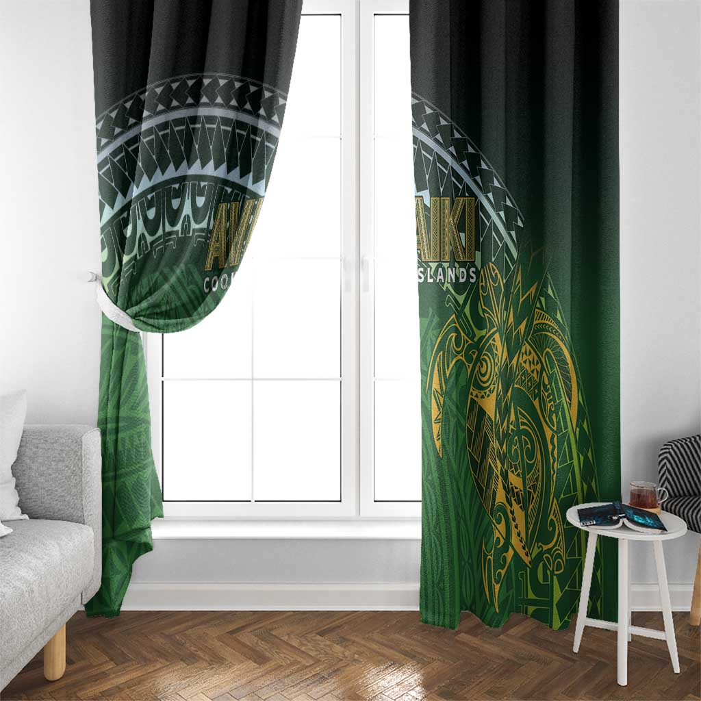 Cook Islands Rugby Kuki Avaiki Window Curtain Tribal Turtle - Polynesian Pride