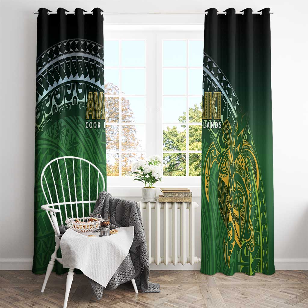 Cook Islands Rugby Kuki Avaiki Window Curtain Tribal Turtle - Polynesian Pride
