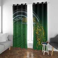 Cook Islands Rugby Kuki Avaiki Window Curtain Tribal Turtle - Polynesian Pride