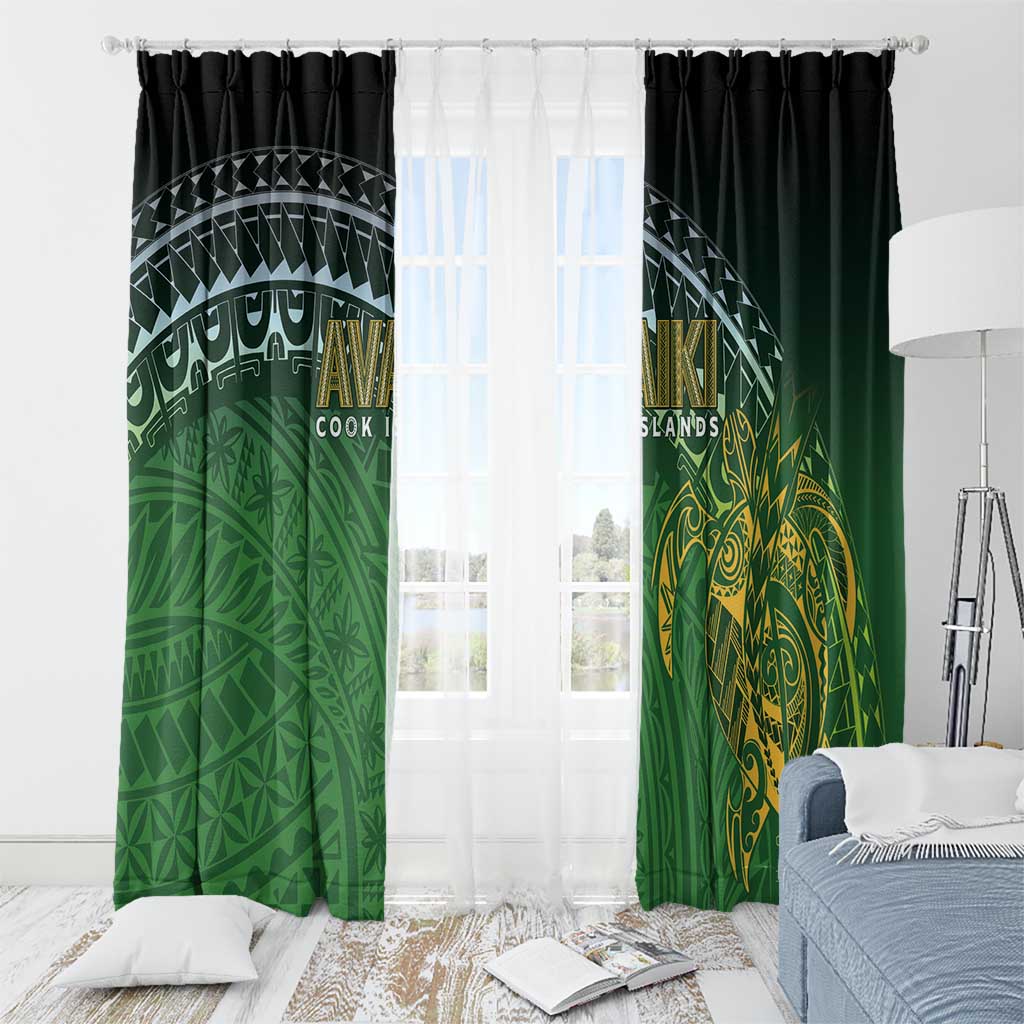 Cook Islands Rugby Kuki Avaiki Window Curtain Tribal Turtle - Polynesian Pride