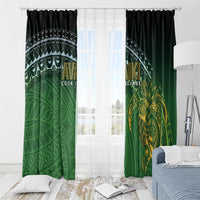 Cook Islands Rugby Kuki Avaiki Window Curtain Tribal Turtle - Polynesian Pride