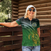 Cook Islands Rugby Kuki Avaiki Women Polo Shirt Tribal Turtle - Polynesian Pride