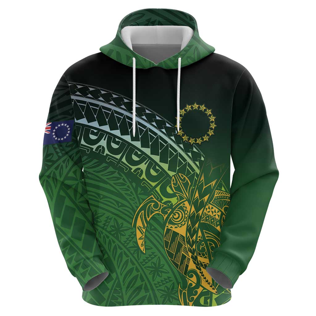 Cook Islands Rugby Kuki Avaiki Zip Hoodie Tribal Turtle - Polynesian Pride