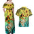 Honolulu Hawaii Couples Matching Off Shoulder Maxi Dress and Hawaiian Shirt Ilima Plumeria with Hula Girl LT7 - Polynesian Pride