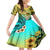 Honolulu Hawaii Family Matching Off Shoulder Short Dress and Hawaiian Shirt Ilima Plumeria with Hula Girl LT7 Daughter's Dress Colorful - Polynesian Pride