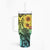 Honolulu Hawaii Tumbler With Handle Ilima Plumeria with Hula Girl