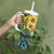 Honolulu Hawaii Tumbler With Handle Ilima Plumeria with Hula Girl